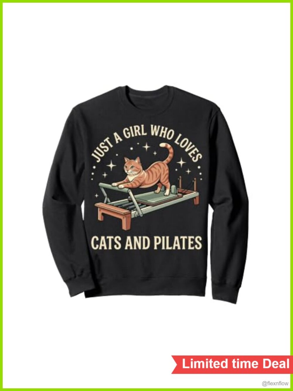 Cats & Pilates Graphic Sweatshirt Classic Fit Crew Neck Pullover